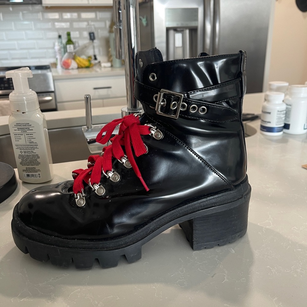 Jeffrey Campbell black platform boots